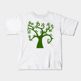 Green abstract tree grapic Kids T-Shirt